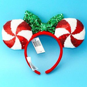 Disney Parks Minnie Ears Lollipop Disneyland Sequins Candy Cane Headband…
